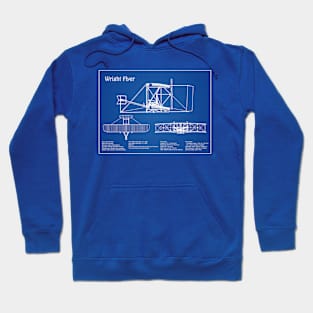 Wright Flyer - Airplane Blueprint - AD Hoodie